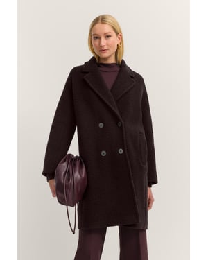 Bugatti Damen Wollmantel im Regular Fit und Oversized-Optik mit Reverskragen