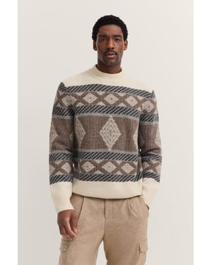 Bugatti Herren Norweger Pullover mit Stehkragen