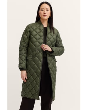 Bugatti Damenparka mit Rautensteppung und Collegekragen - Grün