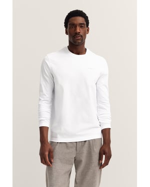 Bugatti Herren Langarmshirt im Modern Fit aus Baumwolle