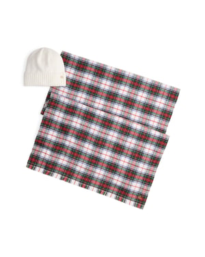 Strickmütze und Schal-Set mit Logo