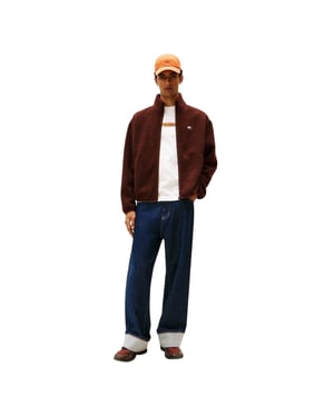 Tommy Jeans - Fleecejacke für Herren, Teddy-Stoff, Regulär (Braun)