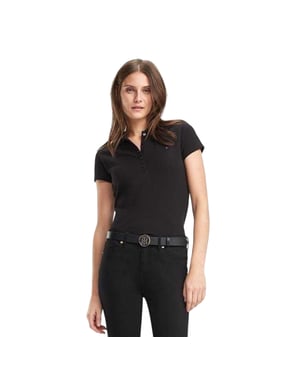 Tommy Hilfiger - "Heritage" Poloshirt für Damen, Schmal, kurzärmlig (Schwarz)