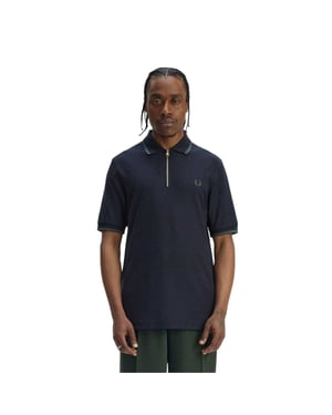 Fred Perry - Poloshirt für Herren, Reißverschluss (Marine)