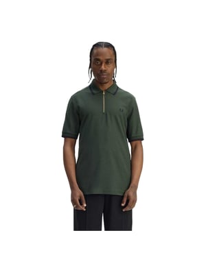Fred Perry - Poloshirt für Herren, Reißverschluss (Hofgrün)