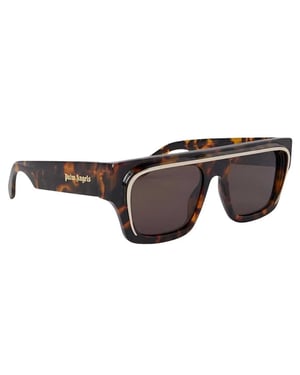 Palm Angels - "Salton" Rechteck-Sonnenbrille für Herren, Azetat, Nylon (Braun)