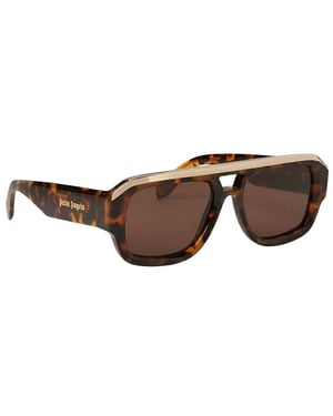 Palm Angels - "Stockton" Rechteckig-Sonnenbrille für Herren (Havannabraun)