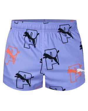 Puma - Badeshorts für Herren, Logo (Blau)