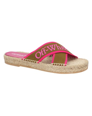 Off-White Grüne Baumwoll-Espadrilles