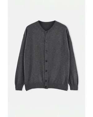 TRENDYOL MAN Herren Grau Einfarbig Lang Oversize Cardigans