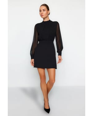 Trendyol A-Linien-Minikleid, kurz, alltagstauglich - Schwarz