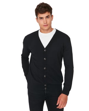 Trendyol Herren langes, tailliertes Cardigan - Schwarz