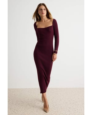 TRENDYOLMİLLA Damen Lila Einfarbig Maxi Lang A-Linie Kleider