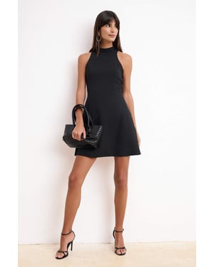 Trendyol TRENDYOLMİLLA kurzes ärmelloses A-Linienkleid für Damen - Schwarz