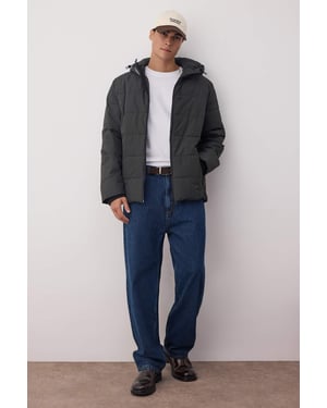 TRENDYOL MAN Herren Khaki Einfarbig Lang Regular Fit Winter Jacken