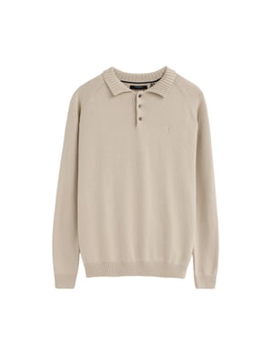 Pullover aus Wollgemisch mit Polokragen und Rigby Go Logo beige