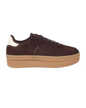 Jack Wills - "Newbury" Sneaker für Damen, Wildleder, Plattform-Absatz (Braun/Weiß/Gummi Rosa)