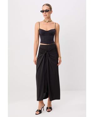 TRENDYOLMİLLA Damen Schwarz Einfarbig Maxi Röcke