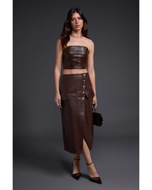 TRENDYOLMİLLA Damen Einfarbig Midi Bleistift Rock Röcke