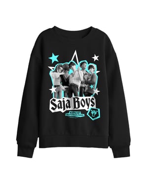 K-Pop Demon Hunters - "Saja Boys" Sweatshirt für Kinder, Sternemuster (Schwarz)