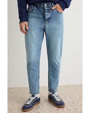 TRENDYOL MAN Herren Dunkelblau Einfarbig Boyfriend Normale Taille Jeans