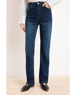 TRENDYOLMİLLA Damen Blau Einfarbig Slim Hohe Taille Jeans