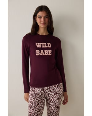 Penti Slogan Langarm-Thermoeffekt-Pyjamaoberteil
