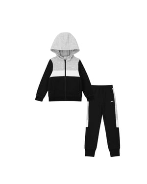 Slazenger - Trainingsanzug für Kinder, Fleece (Schwarz/Grau)