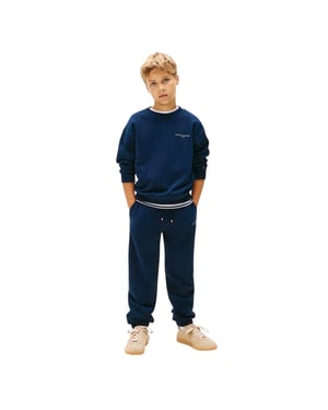 Tommy Hilfiger - Co-ord Set für Kinder, Rundhalsausschnitt, Langärmlig (Marine)