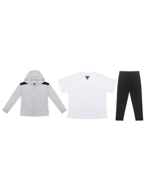Firetrap - Hoodie und Leggings-Set für Mädchen (3er-Pack) (Grau/Schwarz)