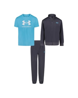 Under Armour - "Brawler" Trainingsanzug-Set für Kinder (Grau/Blau)
