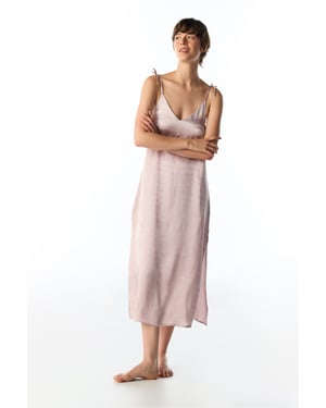 Pastel Dreamy Satin Nachthemd mit Slogan-Print