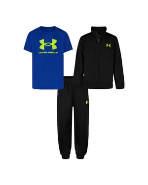 Under Armour - "Brawler" Trainingsanzug-Set für Kinder (Schwarz/Blau)