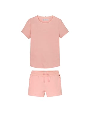 Tommy Hilfiger - "Corp" T-Shirt und Shorts für Kinder, Baumwollmischung (Koralle)