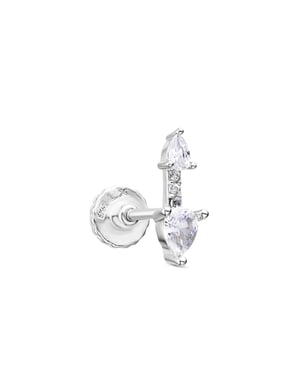 Luxenter Piercing in 925 Sterlingsilber und Brilliant Zirconia in Rhodium - Egdos