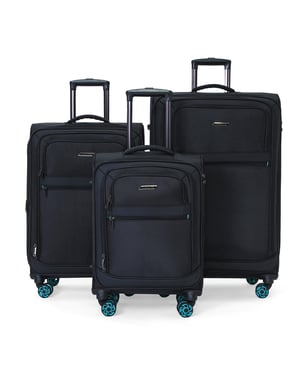 Weichschalenkoffer 1680D-Polyester Schwarz, 8 Rollen, TSA