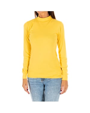 Langärmeliges T-Shirt mit halbhohem Kragen 1625-M Damen