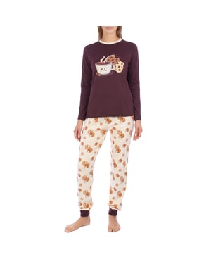 KLP1 Damen-Winterpyjama mit langen Ärmeln
