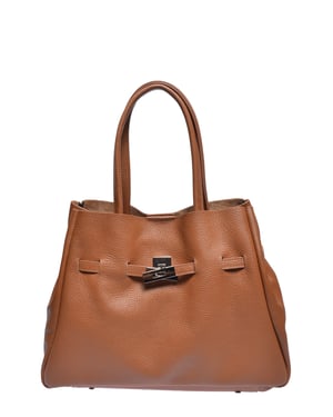 Anna Luchini Braun Rindsledertasche