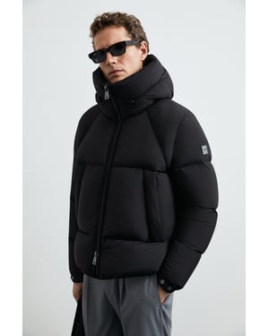 LUFIAN Herren Pufferjacke mit Kapuze und Gänsedaunen