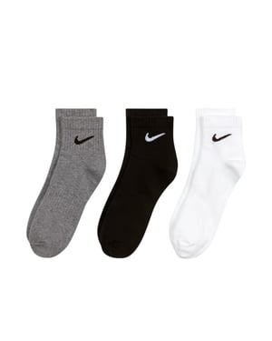 Nike - Knöchelsocken für Herren/Damen Unisex, Leicht, Training (3er-Pack) (Grau/Schwarz/Weiß)