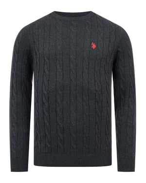 U.S. POLO ASSN. Herren Pullover – Zopfstrick aus 100% Baumwolle