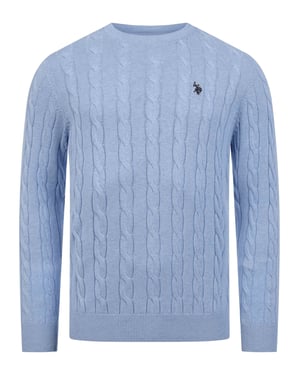 U.S. POLO ASSN. Herren Pullover – Zopfstrick aus 100% Baumwolle