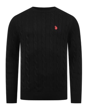 U.S. POLO ASSN. Herren Pullover – Zopfstrick aus 100% Baumwolle