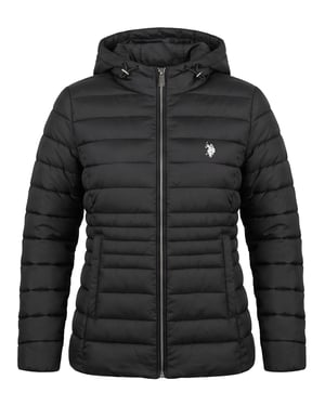 U.S. POLO ASSN. Damen Steppjacke – leicht, mit Kapuze & Logo