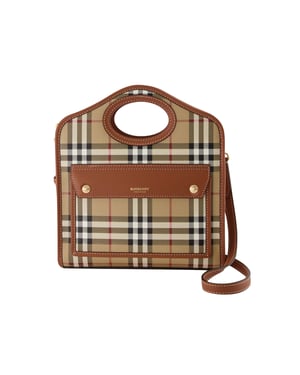 Mini Pocket - Burberry - Canvas - Braun