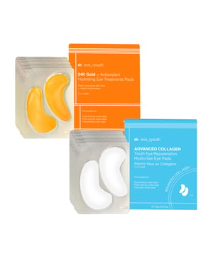 Jugendliche Augenverjüngung Hydro-Gel Augenpads + 24K Gold + Antioxidierende feuchtigkeitsspendende Augenbehandlungs-Pads