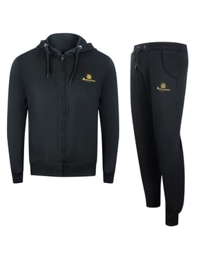Aquascutum - Schwarzes Set Aus Kapuzenpullover Und Trainingshose Mit Reißverschluss