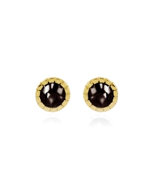 Luxenter Ohrringe, 925 Sterling Silber Naadim und 18K vergoldeter Onyx Zirkonia