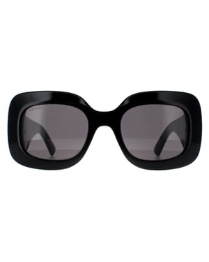 Gucci Square Womens Schwarz mit Silber Grau GG1695S